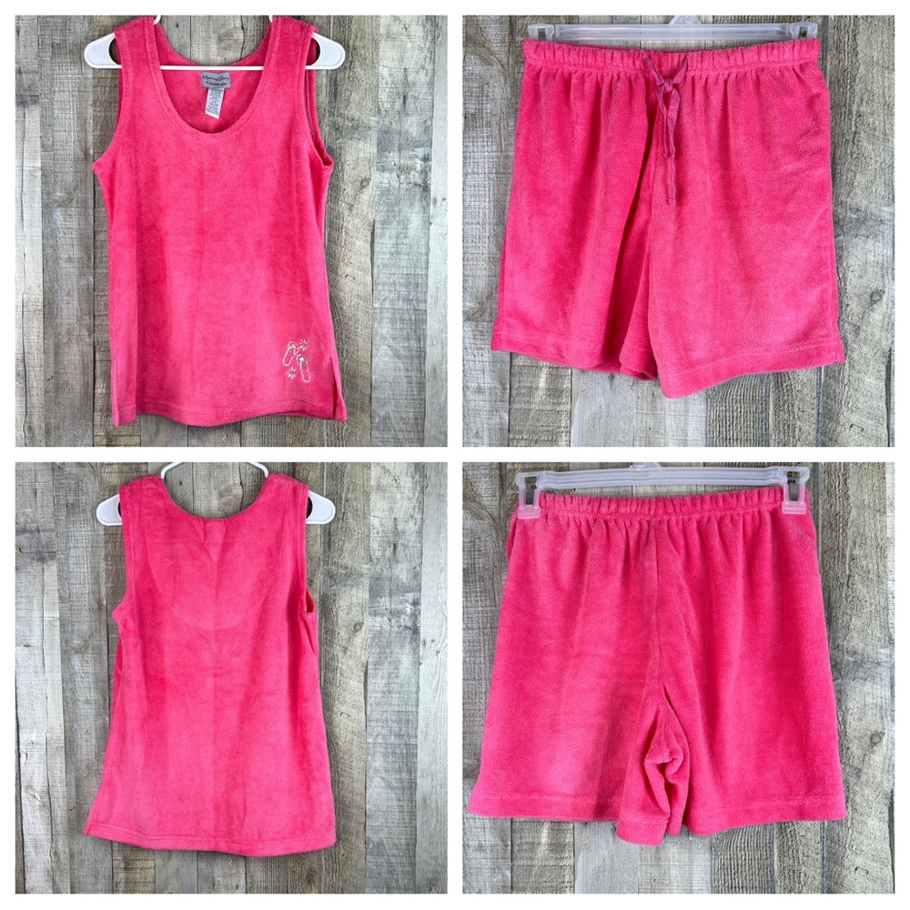 Morning Glory By Jasmine Rose Sz Small 2-Pc. Sleepwear Pj Pink Fleece Shirt